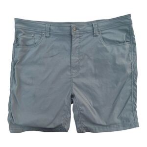 Men’s Gray Prana Casual Flat Front Shorts Size 42 Waist EUC